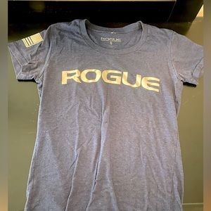 Rogue Fitness T-Shirt- Womens S, Navy Blue